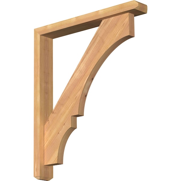Ekena Millwork Balboa Craftsman Smooth Bracket w/ Offset Brace, Western Red Cedar, 3 1/2"W x 24"D x 28"H BKT0402X24X28BOA04SWR - main